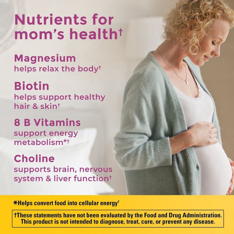 slide 5 of 9, Nature Made Prenatal Multivitamins + Choline Capsules, Folic Acid + DHA, 60 Count, 120 ct