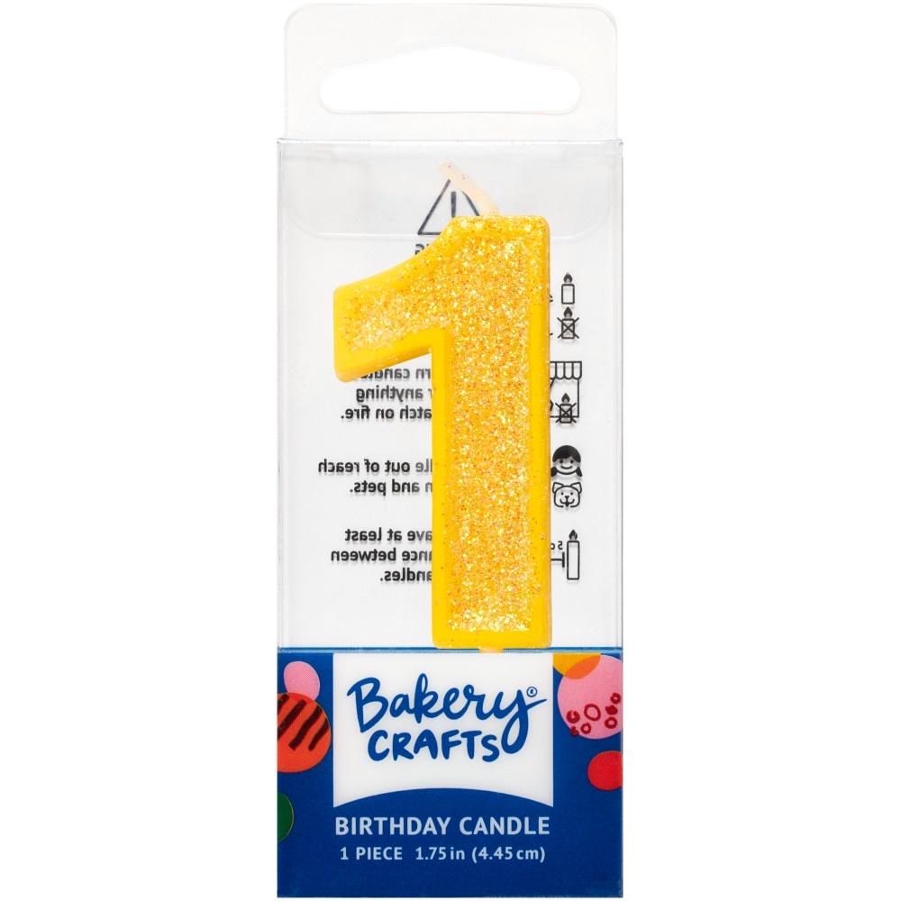 slide 1 of 1, DecoPac One Birthday Candle Cake Decoration - Yellow, 1 ct