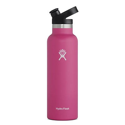 slide 1 of 1, Hydro Flask Standard Mouth Water Bottle with Sport Cap, Carnation, 21 oz