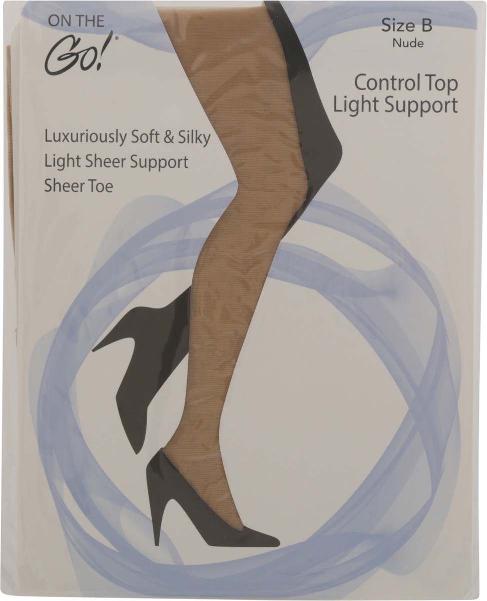 slide 7 of 12, On the Go Nude Sheer Toe Size B 1 ea, 1 ct
