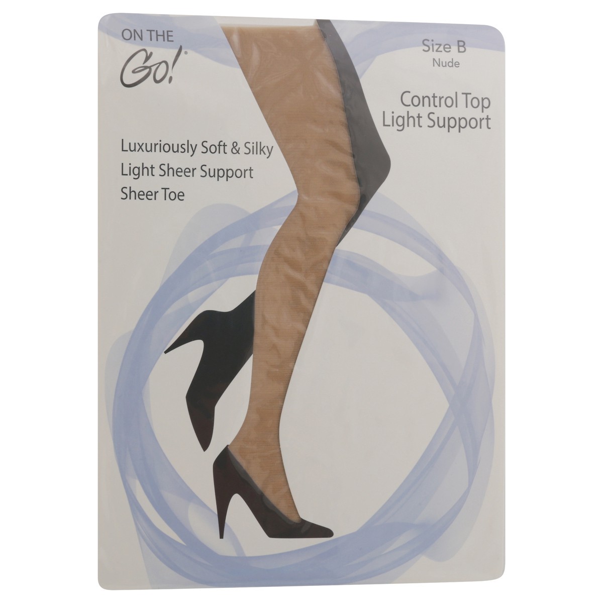 slide 9 of 12, On the Go Nude Sheer Toe Size B 1 ea, 1 ct