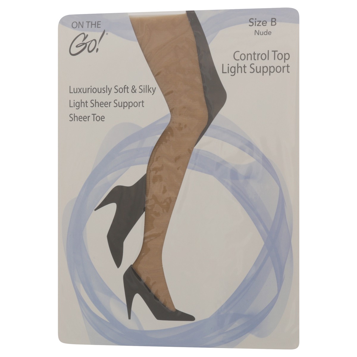 slide 8 of 12, On the Go Nude Sheer Toe Size B 1 ea, 1 ct