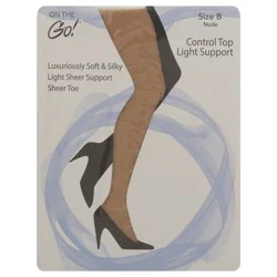 On the Go Nude Sheer Toe Size B 1 ea