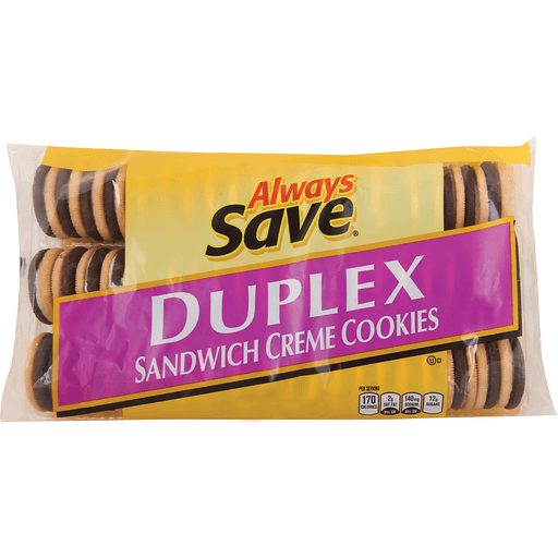 slide 1 of 1, Always Save Duplex Sandwich Creme Cookies, 25 oz