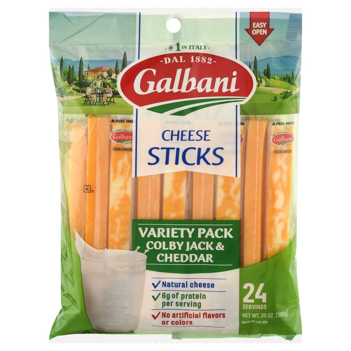 slide 1 of 9, Galbani Variety Pack Colby Jack & Cheddar Cheese Sticks 24 ea, 24 ct