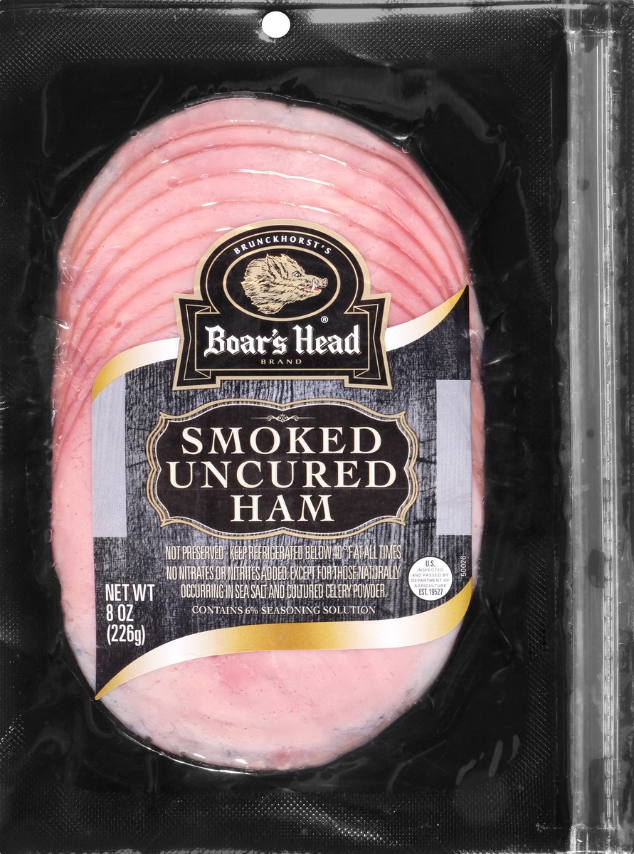 slide 1 of 9, Boar's Head Smoked Uncured Ham, 8 oz