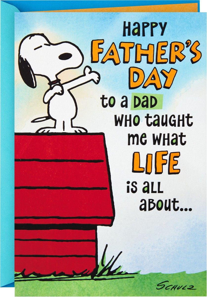 slide 1 of 6, Hallmark Funny Peanuts Fathers Day Card for Dad (What Life Is All About), 1 ea