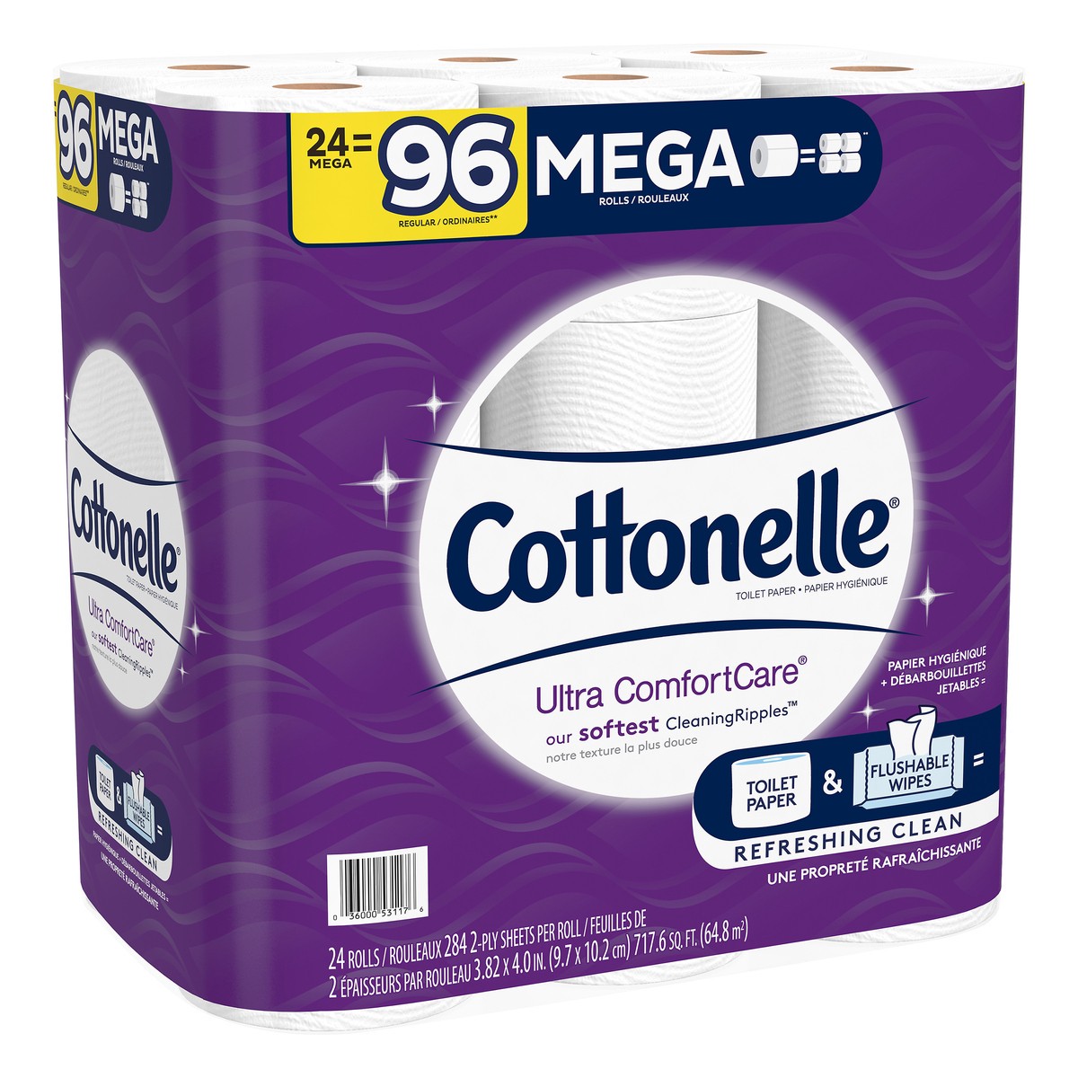 slide 5 of 10, Cottonelle Ultra ComfortCare Mega Rolls 2-Ply Toilet Paper 24 Rolls, 24 ct