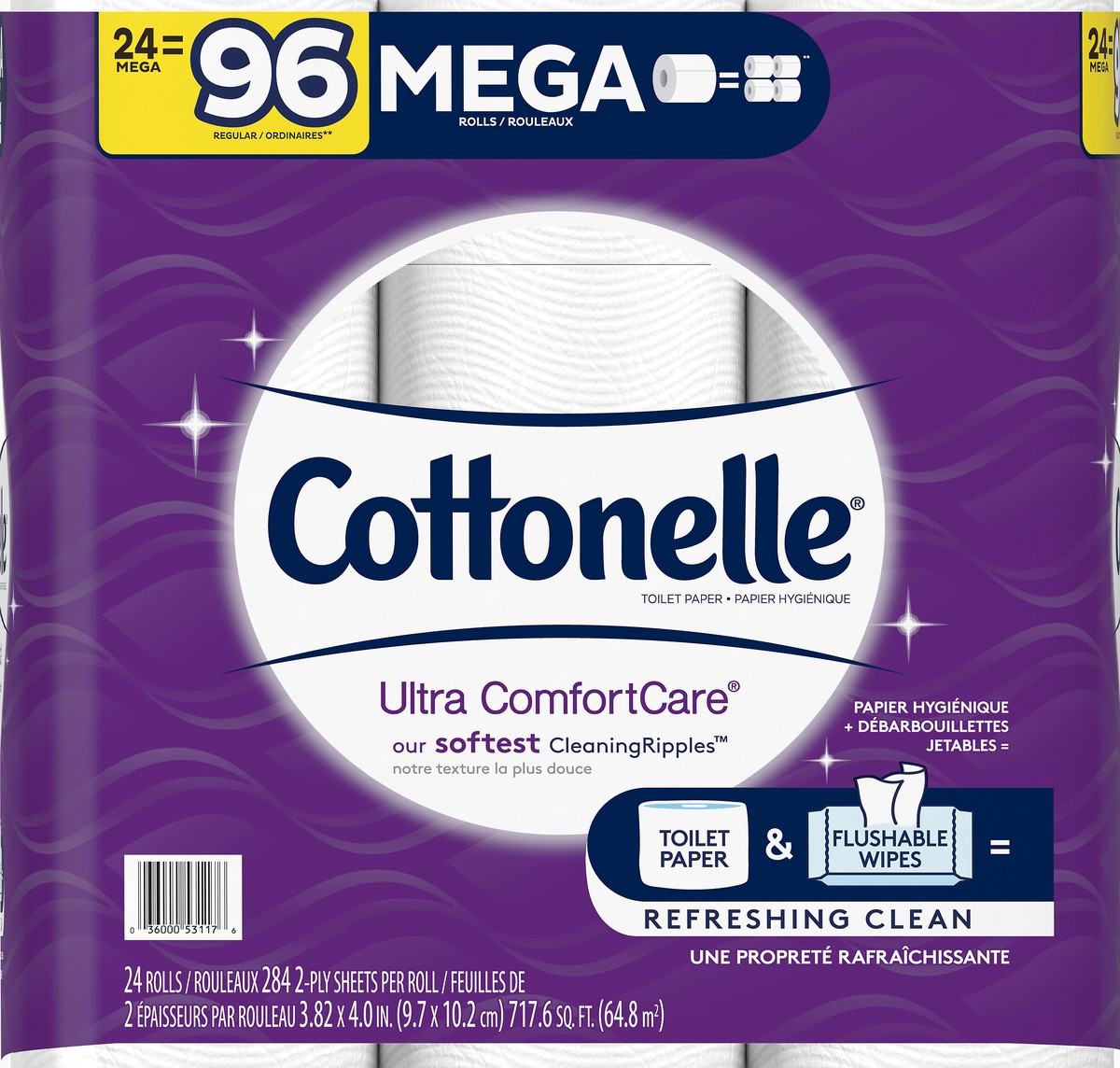 slide 6 of 10, Cottonelle Ultra ComfortCare Mega Rolls 2-Ply Toilet Paper 24 Rolls, 24 ct