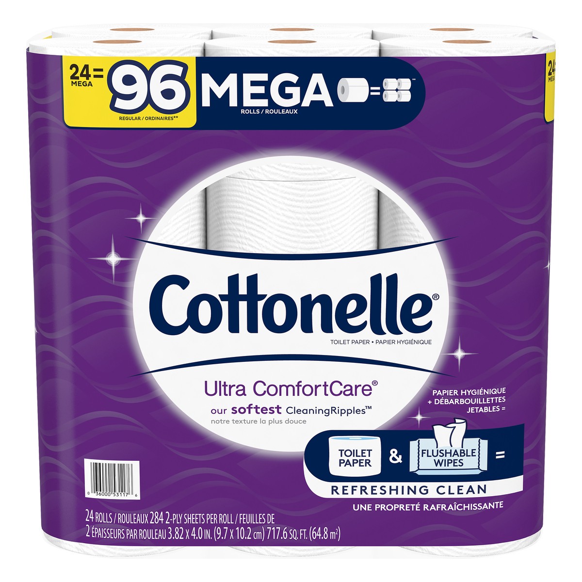 slide 1 of 10, Cottonelle Ultra ComfortCare Mega Rolls 2-Ply Toilet Paper 24 Rolls, 24 ct