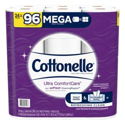 Cottonelle Ultra ComfortCare Mega Rolls 2-Ply Toilet Paper 24 Rolls