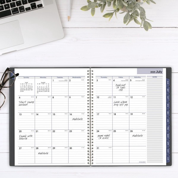 slide 5 of 10, AT-A-GLANCE® DayMinder® Academic 2025-2026 Monthly Planner, Charcoal, Large, 8 1/2"" x 11"", 1 ct