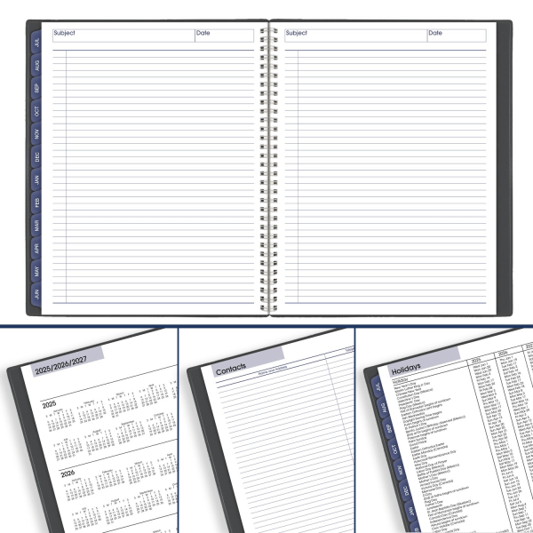 slide 6 of 10, AT-A-GLANCE® DayMinder® Academic 2025-2026 Monthly Planner, Charcoal, Large, 8 1/2"" x 11"", 1 ct