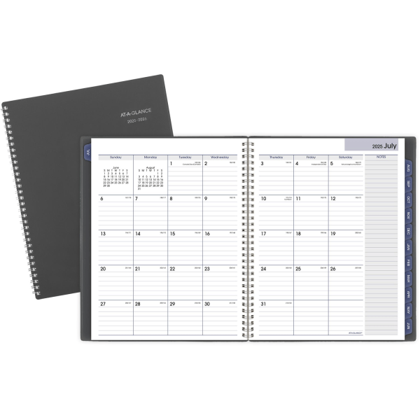 slide 9 of 10, AT-A-GLANCE® DayMinder® Academic 2025-2026 Monthly Planner, Charcoal, Large, 8 1/2"" x 11"", 1 ct