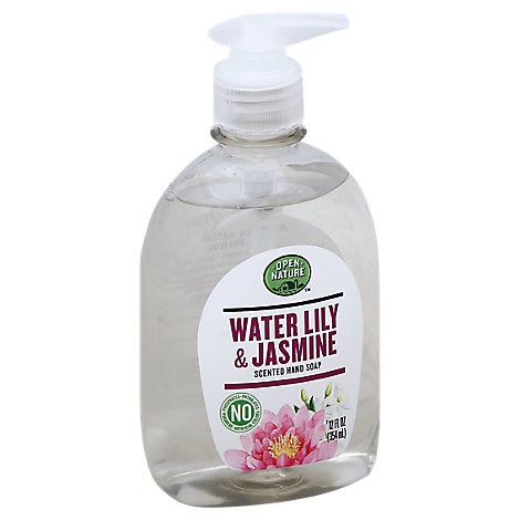 slide 1 of 1, Open Nature Hand Soap Water Lily & Jasmine Scented, 12 fl oz