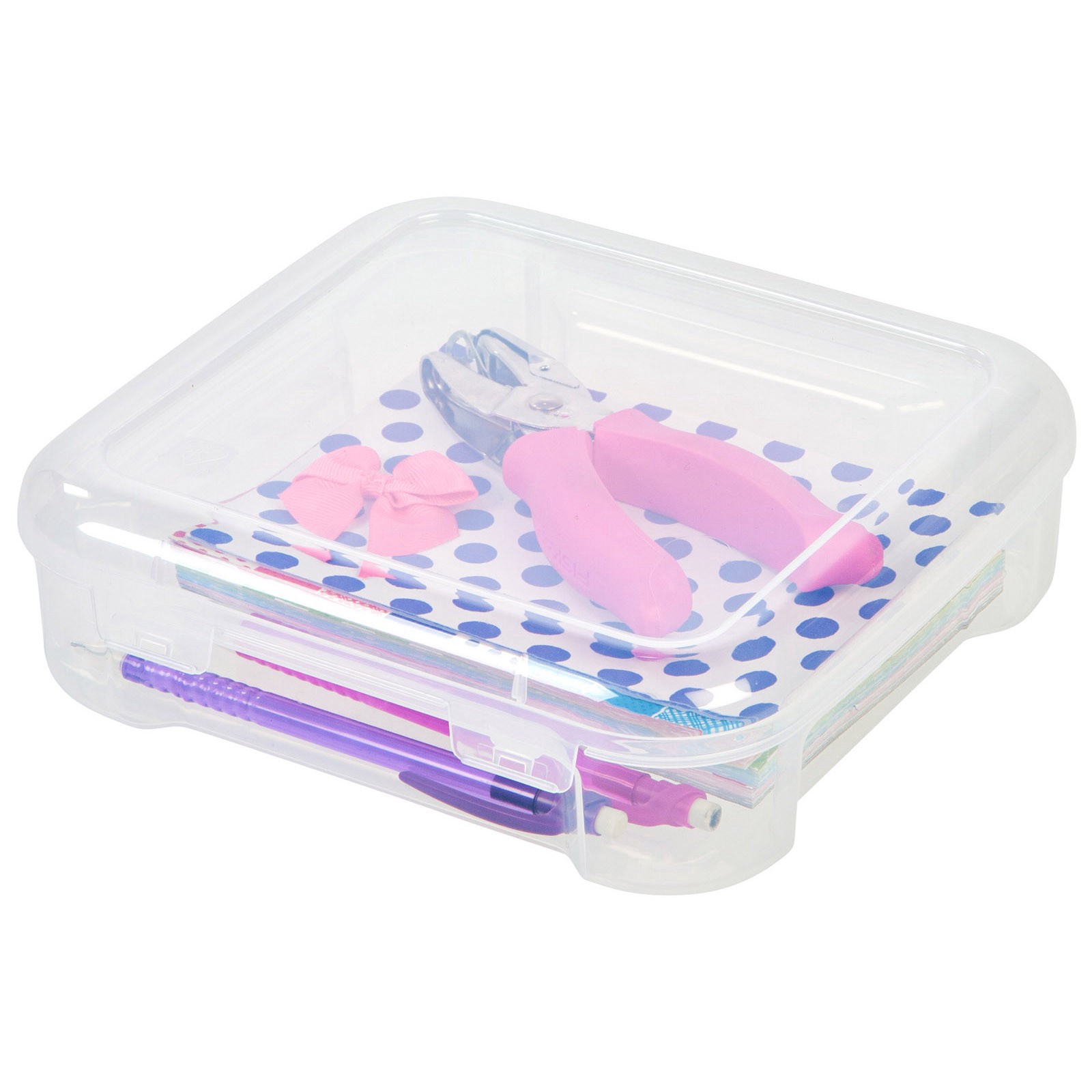 slide 8 of 8, 6" x 6" Portable Project Case, Clear, 6 x 6