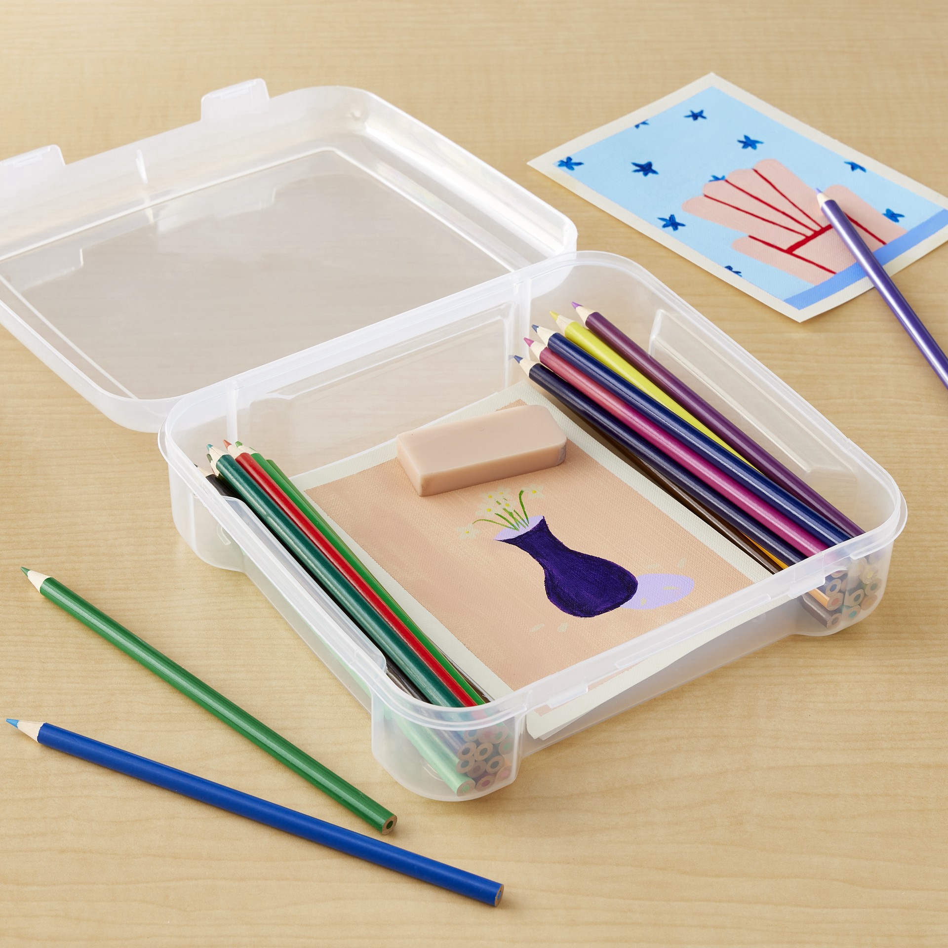 slide 3 of 8, 6" x 6" Portable Project Case, Clear, 6 x 6