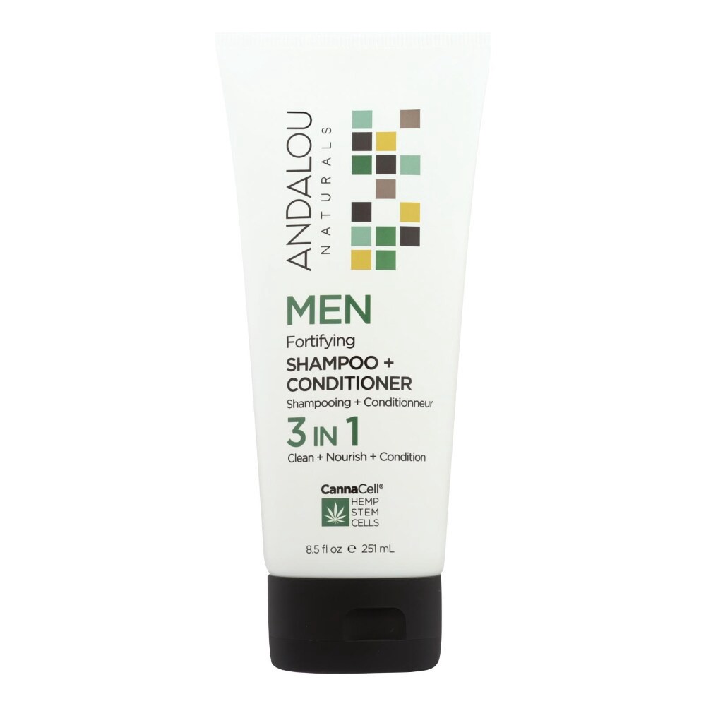 slide 1 of 2, Andalou Naturals Men Fortifying Shampoo Conditioner, 8.5 fl oz