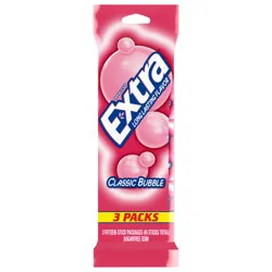 EXTRA Classic Bubble Sugar Free Chewing Gum, 15 ct (3 Pack)