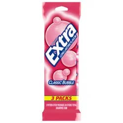 EXTRA Classic Bubble Sugar Free Chewing Gum, 15 ct (3 Pack)