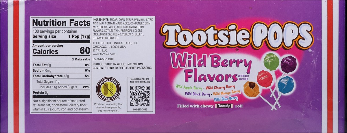 slide 5 of 13, Tootsie Pops Wild Berry Flavors Lollipop 100 - 0.6 oz Pops, 100 ct