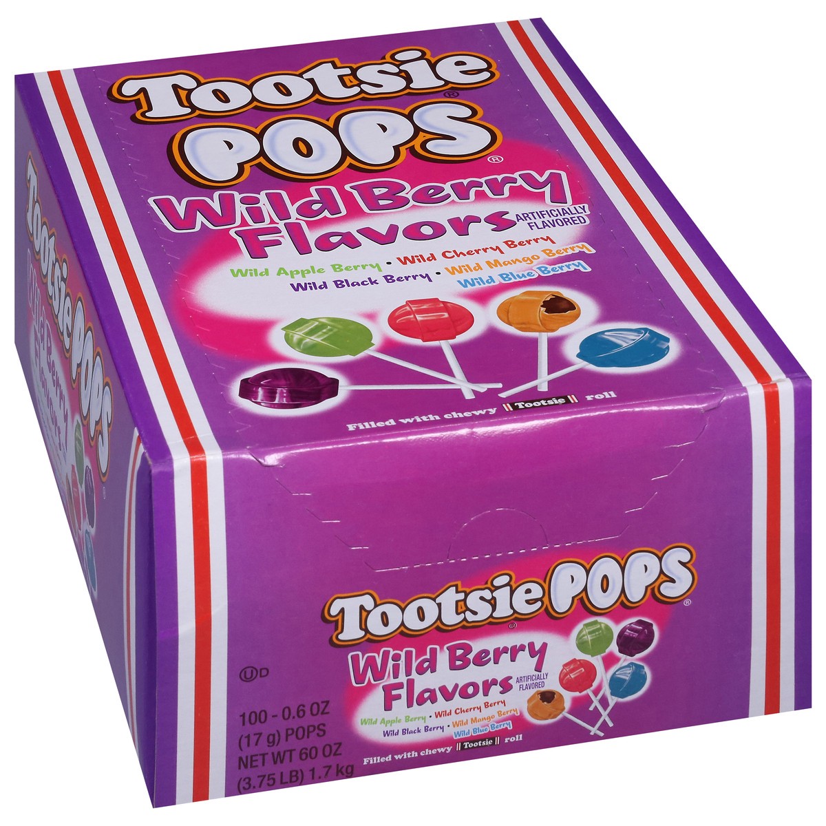 slide 12 of 13, Tootsie Pops Wild Berry Flavors Lollipop 100 - 0.6 oz Pops, 100 ct