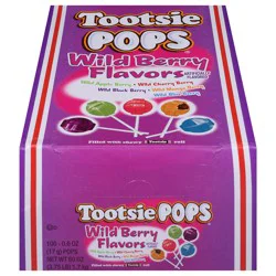 Tootsie Pops Wild Berry Flavors Lollipop 100 - 0.6 oz Pops