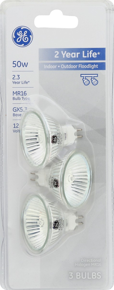 slide 1 of 8, GE Indoor/Outdoor Floodlight 50 Watts Light Bulbs 3 ea, 3 ct