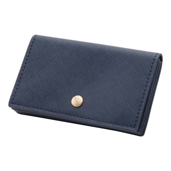 slide 1 of 4, See Jane Work Faux Leather Business Card Holder, Navy, 1 ct