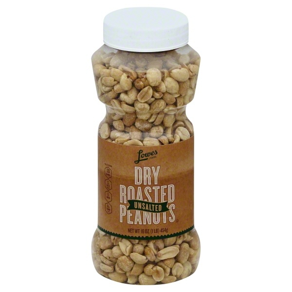 slide 1 of 1, Lowes Foods Dry Roasted Peanuts No Salt, 16 oz