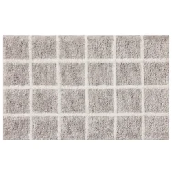 Room & Retreat Alden Windowpane Bathmat, 20 In X 32 In, Gray