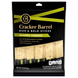 Cracker Barrel Jalapeño Cheddar Cheese Sticks 10 ct Bag