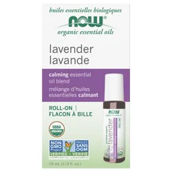 NOW Lavender Essential Oil Blend, Organic Roll-On - 10 mL