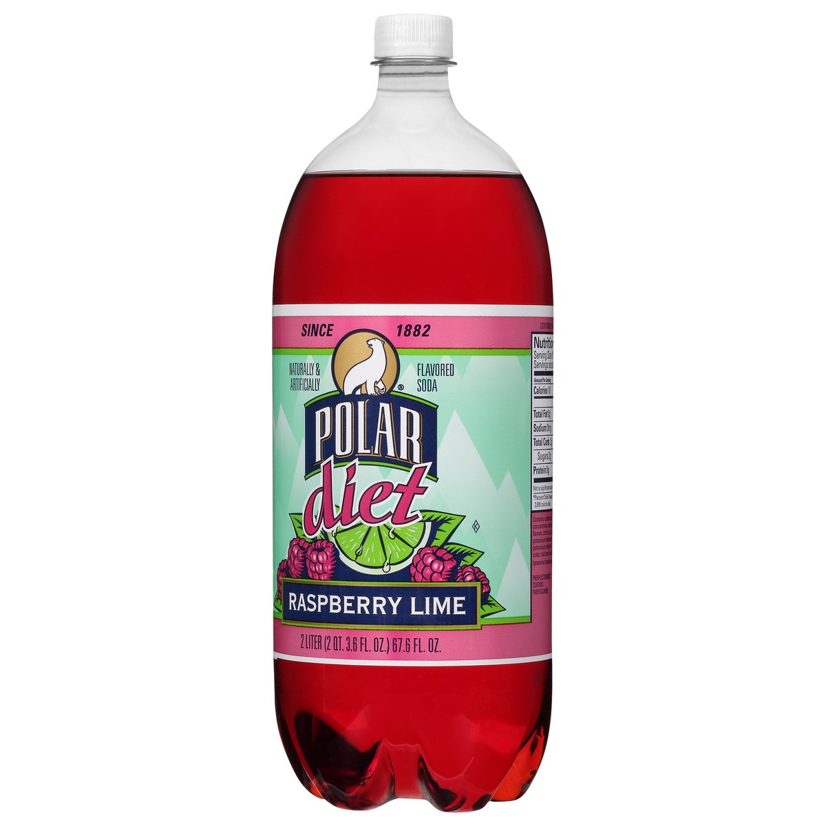 slide 13 of 13, Polar Diet Raspberry Lime Soda 2 lt, 2 liter