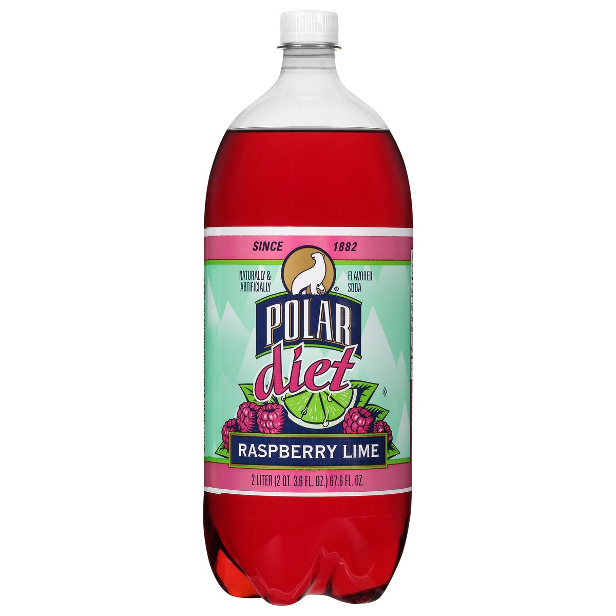 slide 12 of 13, Polar Diet Raspberry Lime Soda 2 lt, 2 liter