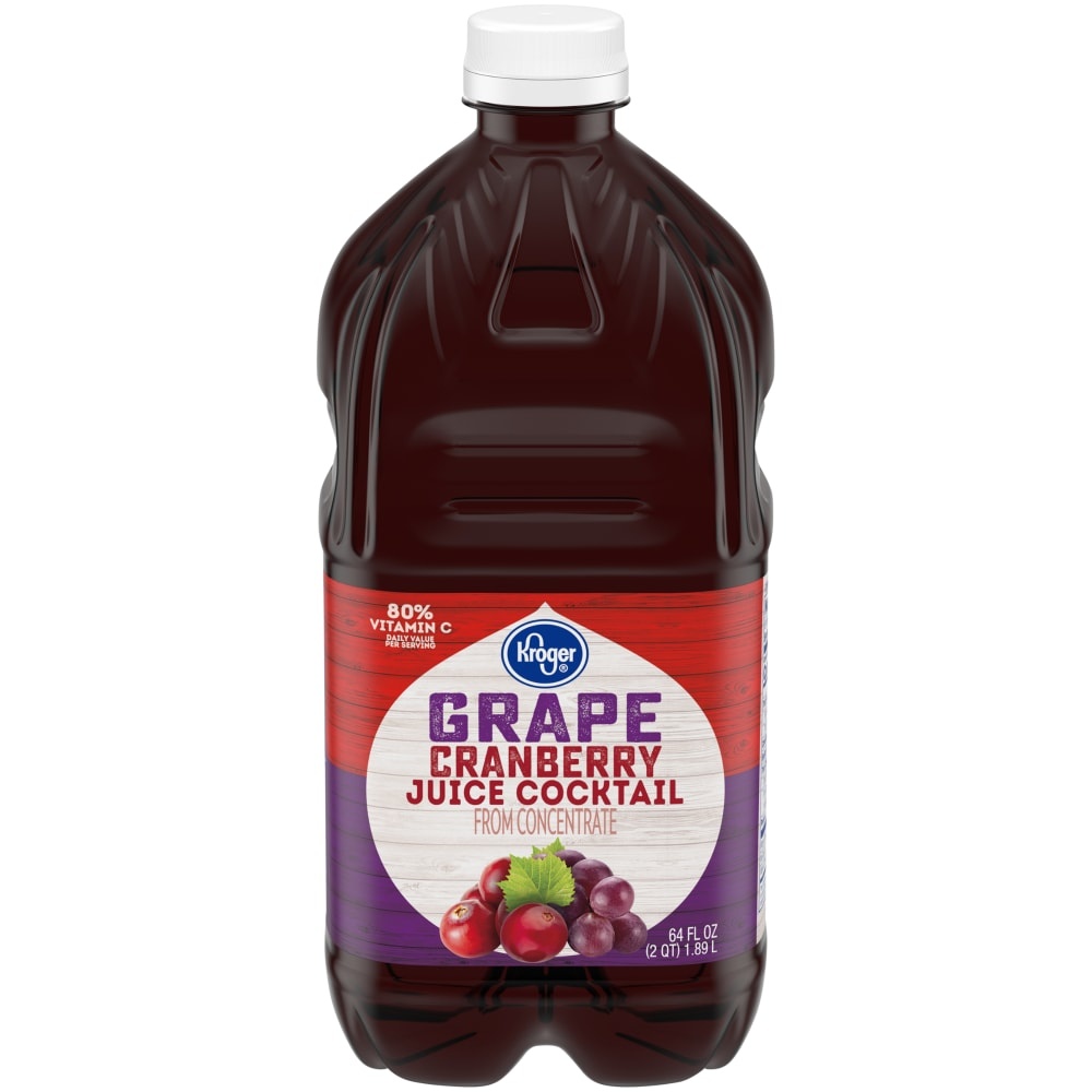 slide 1 of 1, Kroger Grape Cranberry Juice Cocktail, 64 fl oz