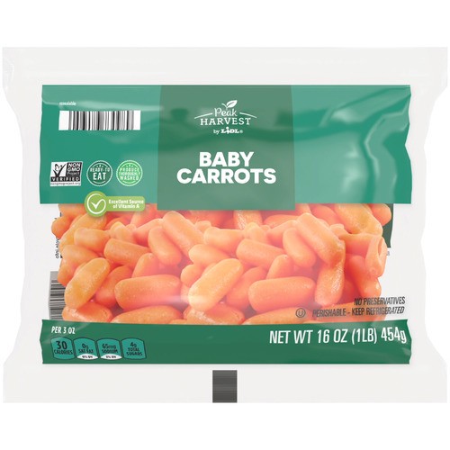 slide 1 of 1, Peak Harvest baby carrots, 16 oz