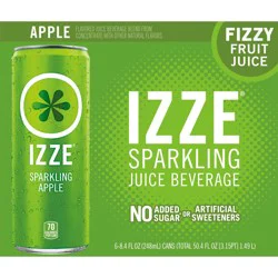 IZZE Sparkling Juice Flavored Beverage Apple 8.4 Fl Oz 6 Count