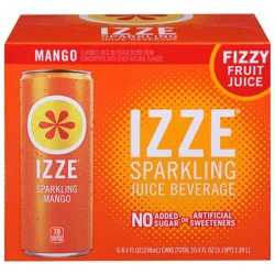 Izze Sparkling Mango Flavored Juice Beverage 6 - 8.4 fl oz Cans