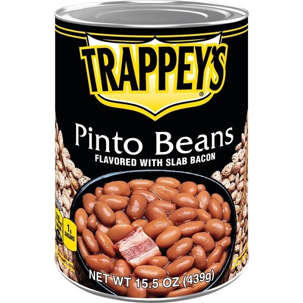 slide 1 of 1, Trappey's Trappeys Pinto Beans with Slab Bacon, 15.5 oz