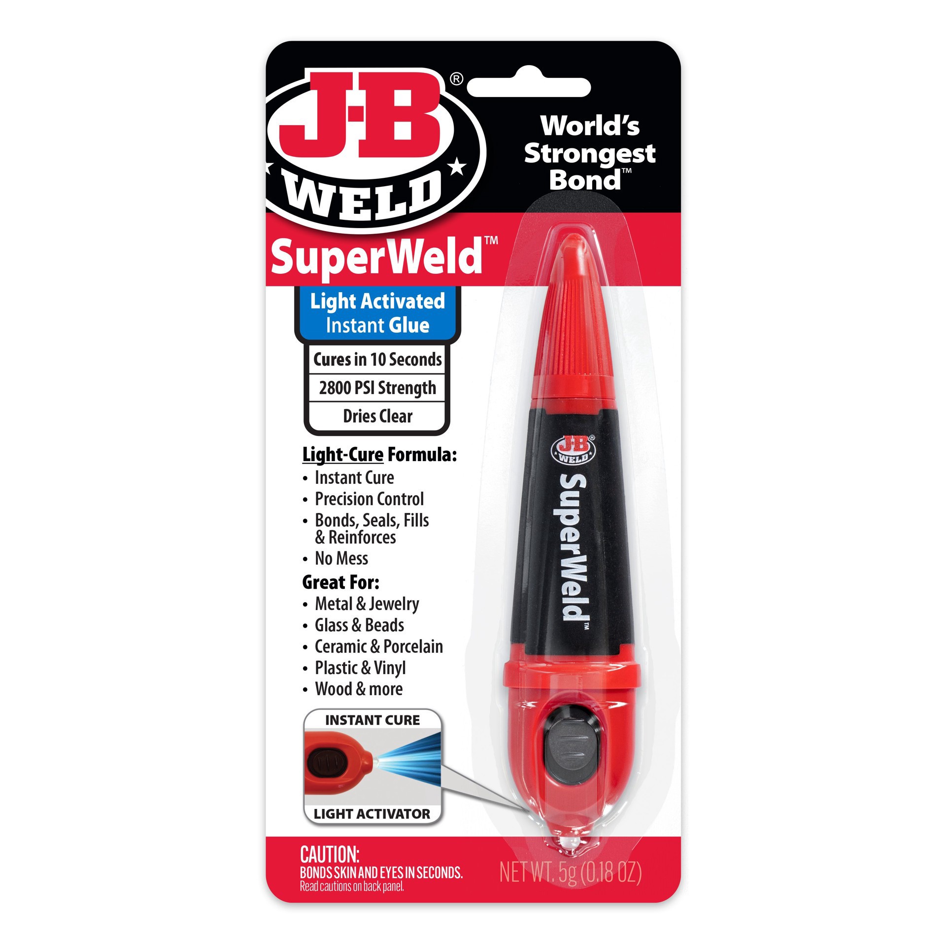 slide 1 of 1, J-B Weld SuperWeld Light Activated Instant Glue, 0.18 oz