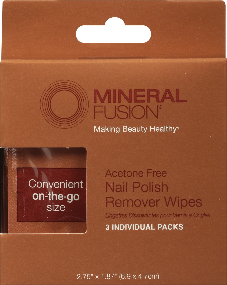 slide 8 of 10, Mineral Fusion Nail Polish Remover Wipes, 3 Individual Packs, 1 ct