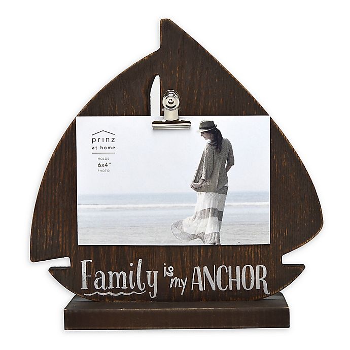 slide 1 of 1, Prinz Family Is My Anchor Picture Frame - Brown, 4 in x 6 in