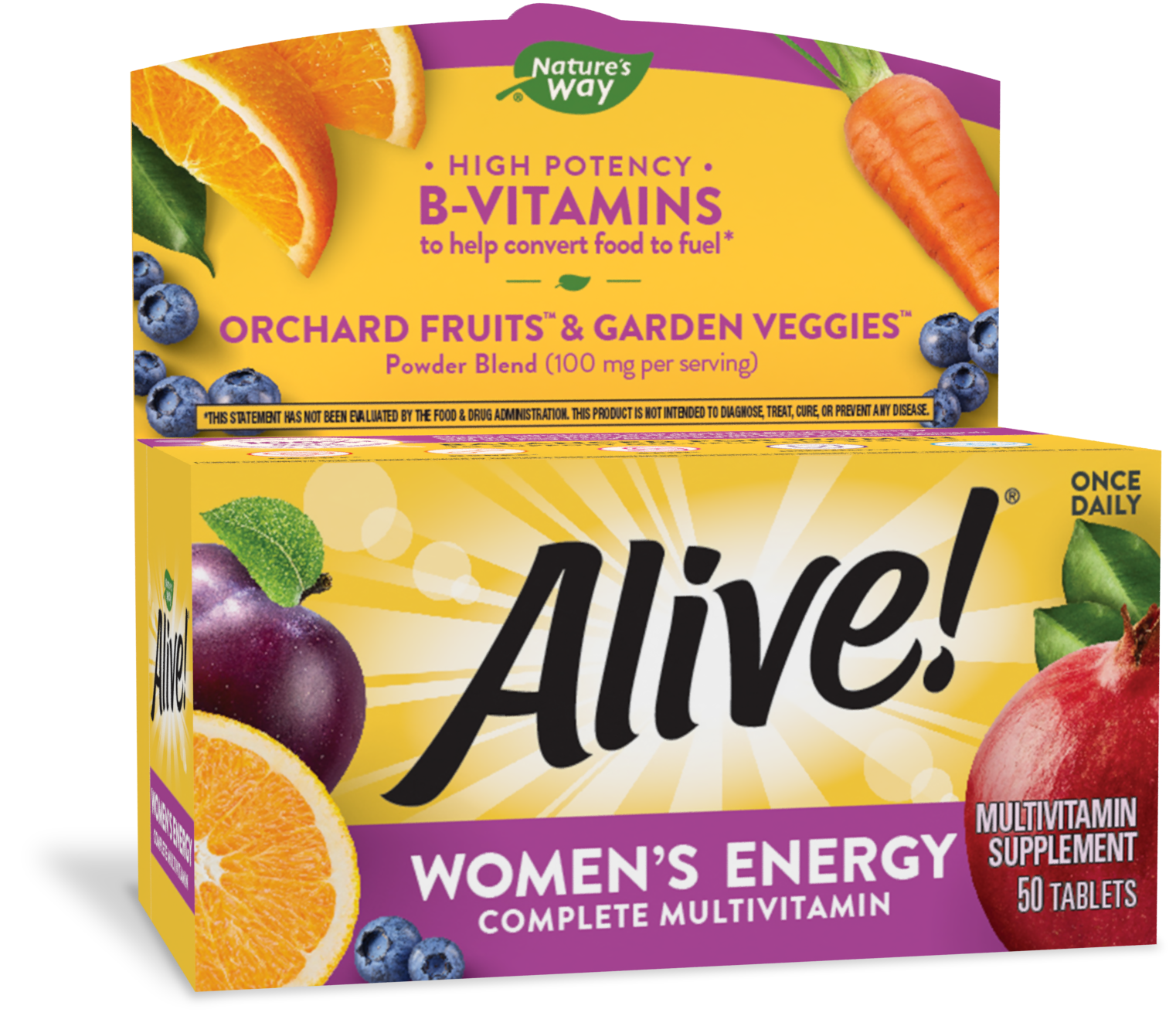 slide 1 of 1, Nature's Way Alive! Women's Energy Complete Multivitamin, High Potency B-Vitamins, 50 Tablets, 50 ct