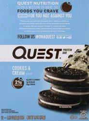 Quest Protein Bar, Cookies & Cream Flavor - 12 ct