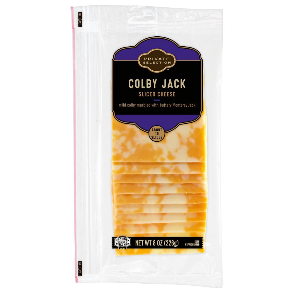 slide 1 of 2, Private Selection Colby Jack Singles, 8 oz