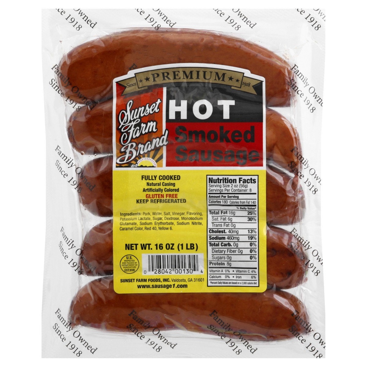 slide 12 of 13, Sunset Farm Brand Hot Smoked Sausage 16 oz, 16 oz