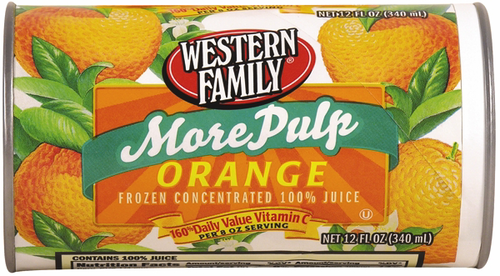 slide 1 of 1, Western Family More Pulp Orange Juice - 12 oz, 12 oz