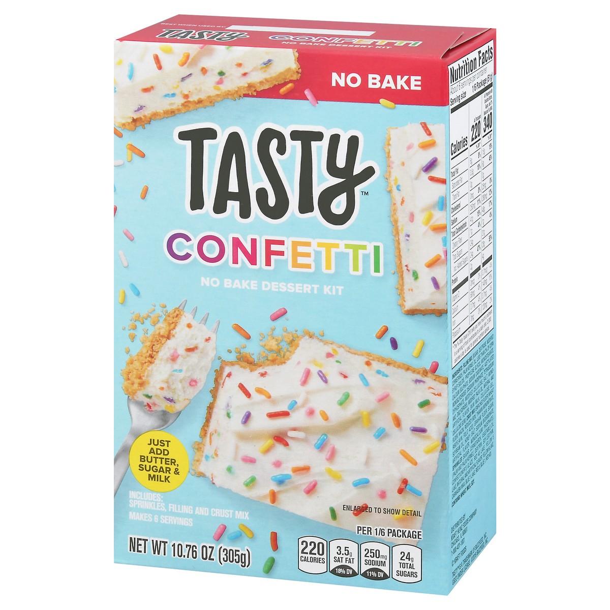 slide 9 of 10, Tasty Confetti Easy No Bake Vanilla Cake Mix, 10.76 oz. box, 10.76 oz