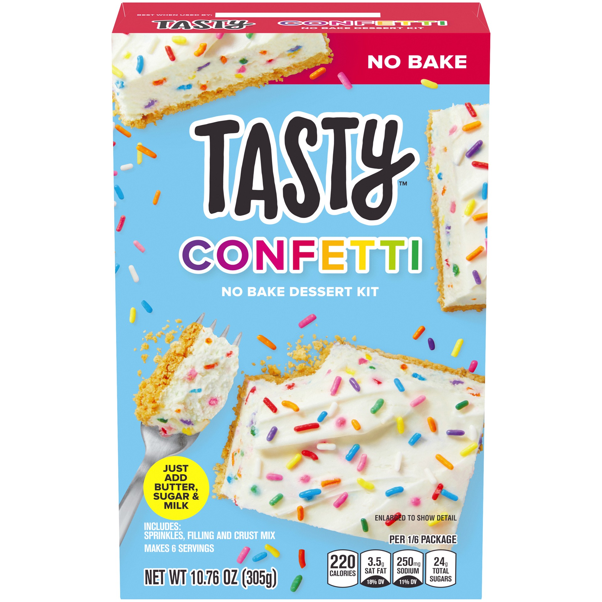 slide 1 of 10, Tasty Confetti Easy No Bake Vanilla Cake Mix, 10.76 oz. box, 10.76 oz